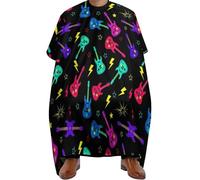 Mantella Taglio Trippy Neon Electric Guitars Impermeabile Mantello Professionale Leggera Telo Da Barbiere Per Casa Regalo Divertente 140X168Cm