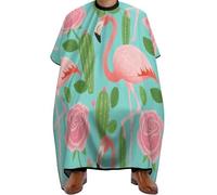 Mantella Taglio Tropical Pink Flamingo Flowers Cactus Art Salone Mantello Professionale Impermeabile Mantella Parrucchiere Per Regalo Divertente Acconciature E Tagli Parrucchieri 140X168Cm