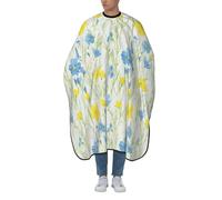 Mantella Taglio Vibrant Blue And Yellow Flowers Salone Mantella Parrucchiere Donna Uomo Telo Da Barbiere Per Casa Regalo Divertente 140X168Cm
