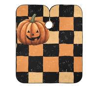 Mantella Taglio Vintage Halloween Pumpkins Plaid Donna Uomo Grembiule Da Parrucchiere Professionale Telo Da Barbiere Per Regalo Divertente Casa Parrucchieri 140X168Cm