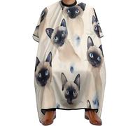 Mantella Taglio Watercolor Siamese Cats Antistatico Grembiule Da Parrucchiere Impermeabile Telo Da Barbiere Per Casa Regalo Divertente 140X168Cm