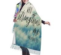 Mantelle Con Nappe, Scialli E Stole, Mantellette. Posso Fare Ogni Cosa In Cristo. Versetto Invernale Sciarpe Scialle Classiche Sciarpa Con Nappe Elegante Scialle