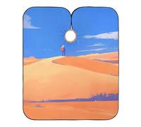 Mantelle da barbiere arancioni blu deserto con chiusura a scatto regolabile, mantelle dal taglio elegante per adulti capa para barbero 165,1 x 139,7 cm
