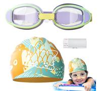 Mantelle da nuoto per - Batch da nuoto in Silicone con Occhiali Anti-Fog | Protezione UV Set di acqua per ragazzi e ragazze di età compresa tra 3 e 12 Anni | Accessori per piscina e spiaggia conf