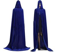 Mantelle Facy Dress Uisex Extra Log Hooded Velvet Hallowee Costumi Mantello di Natale, Blue, L