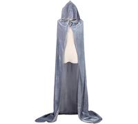 Mantelle Facy Dress Uisex Extra Log Hooded Velvet Hallowee Costumi Mantello di Natale, Grey, XL