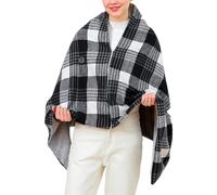 Mantelle scialle riscaldate da donna | Mantella a quadri con tasca, sciarpa avvolgente riscaldata portatile wireless con 3 livelli di temperatura, per casa, esterno, campeggio, vacanze, Natale, invern