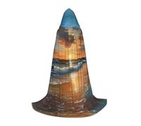 Mantelli con cappuccio per adolescenti con stampa di bellissimi tramonti sulla spiaggia, mantello con cappuccio per Halloween e Natale