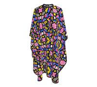 Mantellina Parrucchiere Black Retro 80S 90S Mantello Da Barbiere Per Bambini Personalizzati Traspirante Mantello Da Parrucchiere, Per Bambini, Adulti, Taglio E Colore, 140x168cm