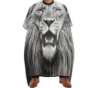 Mantellina Parrucchiere Black White Lion Mantella Taglio Capelli Traspirante Antistatico Parrucchiere Panno Grembiule, Per Uomo, Acconciatura, Taglio E Colore, 140x168cm