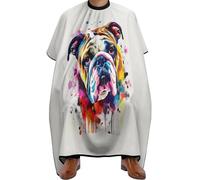 Mantellina Parrucchiere Bulldog Watercolor Grembiule Traspirante Impermeabile Mantello Da Parrucchiere, Per Acconciatura, Taglio E Colore, Uomo, 140x168cm
