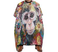 Mantellina Parrucchiere Colorful Monkey Flowers Mantello Da Barbiere Per Bambini Impermeabile Traspirante Parrucchiere Panno Grembiule, Per Bambini, Adulti, Taglio E Colore, 140x168cm