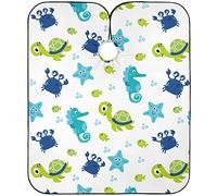 Mantellina Parrucchiere Cute Sea Vector Animals Underwater Taglio Di Capelli Personalizzati Regolabile Professionale Mantellina, Per Bambini, Uomo, Adulti, 140x168cm
