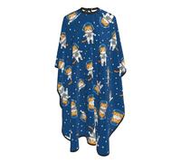 Mantellina Parrucchiere Funny Cat Astronaut Space Mantello Barbiere Per Uomo Personalizzati Traspirante Professionale Mantellina, Per Uso Domestico, Adulti, Taglio E Colore, 140x168cm