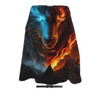 Mantellina Parrucchiere Ice And Fire Flame Wolf Grembiule Traspirante Impermeabile Parrucchiere Panno Grembiule, Per Acconciatura, Bambini, Taglio E Colore, 140x168cm