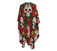 Mantellina Parrucchiere Mexican Day Dead Flower Sugar Skulls Mantello Barbiere Per Uomo Personalizzati Regolabile Grembiule Da Parrucchiere, Per Acconciatura, Uomo, Uso Domestico, 140x168cm