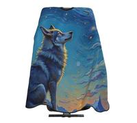 Mantellina Parrucchiere Mystery Starry Night Space Wolf Taglio Di Capelli Personalizzati Traspirante Parrucchiere Panno Grembiule, Per Acconciatura, Bambini, Uso Domestico, 140x168cm