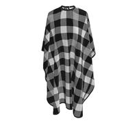 Mantellina Parrucchiere Plaid Farmhouse Black Gray Checkered Buffalo Plaid Modern Rustic Grembiule Antistatico Traspirante Parrucchiere Panno Grembiule, Per Acconciatura, Adulti, 140x168cm