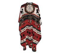Mantellina Parrucchiere Southwest Native American Ethnic Horse Red Taglio Di Capelli Personalizzati Traspirante Professionale Mantellina, Per Acconciatura, Uomo, Adulti, 140x168cm