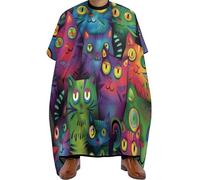 Mantellina Parrucchiere Trippy Smiling Cats Taglio Di Capelli Personalizzati Impermeabile Professionale Mantellina, Per Acconciatura, Bambini, Uso Domestico, 140x168cm