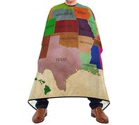 Mantellina Parrucchiere Usa American Map Taglio Di Capelli Personalizzati Regolabile Parrucchiere Panno Grembiule, Per Acconciatura, Taglio E Colore, Adulti, 140x168cm