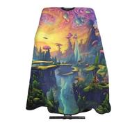 Mantellina Parrucchiere Vibrant Glowing Mushrooms Psychedelic World Grembiule Traspirante Personalizzati Professionale Mantellina, Per Bambini, Acconciatura, Adulti, 140x168cm