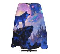 Mantellina Parrucchiere Wolf In The Fluorescent Night Grembiule Personalizzati Regolabile Professionale Mantellina, Per Acconciatura, Uomo, Taglio E Colore, 140x168cm