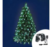 Mantello a rete di luci per Albero di Natale da 180cm a 210cm 198 Led Bianco Freddo Wisdom