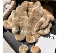 Mantello a scialle a triangolo in vera pelliccia di coniglio, caldo e spesso, che protegge il collo, sciarpa a scialle in vera pelliccia di coniglio in autunno e inverno