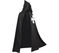 Mantello Cavaliere Templare Medievale Mantello con Cappuccio Halloween | Mantello Lungo Ospedalieri Tunica Templari Rinascimento Vintage per Adulti Accessorio Halloween Cosplay Costume