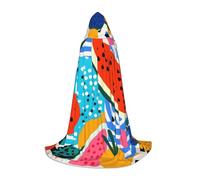Mantello con cappuccio a tutta lunghezza a forma di anguria e frutta a strisce, mantello di Halloween con cappuccio per costumi da festa di Halloween e Natale, per adolescenti unisex, taglia 35 pollic