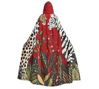 mantello con cappuccio animale leopardo rosso e zebra accessori per costumi di Halloween per adulti costumi da festa cosplay