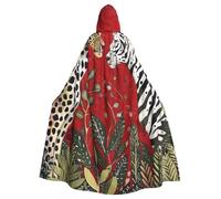 mantello con cappuccio animale leopardo rosso e zebra accessori per costumi di Halloween per adulti costumi da festa cosplay