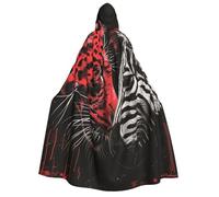 mantello con cappuccio animale leopardo rosso e zebra accessori per costumi di Halloween per adulti costumi da festa cosplay