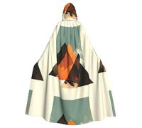 Mantello con cappuccio con forme geometriche irregolari, design con stampa su tutta la superficie, materiale in poliestere, comodo e resistente, perfetto per Halloween, cosplay e altro ancora