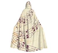 Mantello con cappuccio con stampa floreale nota musicale, mantello con cappuccio medievale rinascimentale mantello per uomo e donna costume cosplay di Halloween