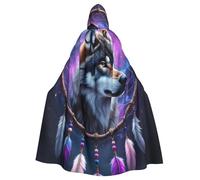 Mantello con cappuccio da drago fantasy nella cattedrale 1 per costume da uomo e donna per feste di Halloween e cosplay