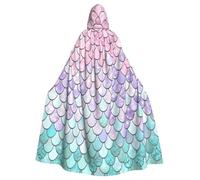 Mantello con cappuccio da strega e strega con stampa da tè color rosa pastello, viola, per adulti, per Halloween, cosplay, per uomini e donne