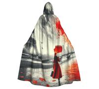 Mantello con cappuccio da strega parigina europea, per adulti, costume di Halloween con cappuccio