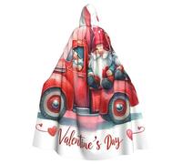 Mantello con cappuccio da strega per adulti con gnomi ad acquerello, per San Valentino, costume di Halloween