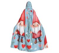 Mantello con cappuccio da strega per adulti con gnomi di San Valentino, mantello con cappuccio per costume di Halloween