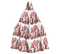 Mantello con cappuccio da strega per adulti di San Valentino, gnomi e camion, costume di Halloween con cappuccio