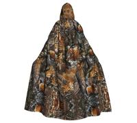 Mantello con cappuccio da vampiro per adulti con stampa di cervi e alci, lunghezza 140 cm, mantello con cappuccio per Halloween e giochi di ruolo con cravatta
