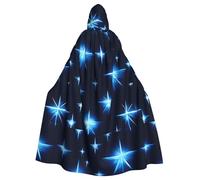 Mantello con cappuccio di Halloween a forma di stella blu dei cartoni animati con cappuccio oversize, perfetto per cosplay, feste in maschera, feste e costumi.