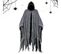 Mantello Con Cappuccio Di Halloween, Mantello Della Morte Del Fantasma | Mantello Da Horror Per Adulti, Novità Travestimento Di Halloween, Comodo Costume Cosplay Di Halloween Per La Festa