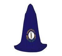 Mantello con cappuccio e mantello da strega con stampa bandiera del Kentucky, per Halloween, unisex, con cappuccio