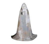 Mantello con cappuccio grigio retrò astratto per adulti e adolescenti, mantello con cappuccio per Halloween, mantello da mago con mantello da paura