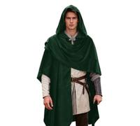 Mantello con Cappuccio Halloween in Velluto, Renaissance Costume Medievale Vestito Uomo, Mantello Hobbit Strega Mantello Vampiro Costume Halloween Cosplay Carnevale Regalo per Gli Amici