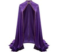 Mantello con Cappuccio in Stile Medievale/Rinascimentale, con Collo Alto E Finiture Dorate, Ideale per Costumi di Halloween E Cosplay.