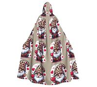 Mantello con cappuccio leopardato cuore-gnomi-San Valentino strega adulto costume Halloween mantello con cappuccio